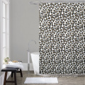 Waterpoof Leopard printing shower curtain with hooks in bathroom